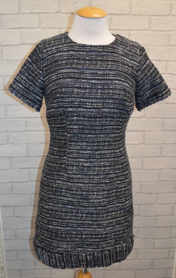 Warehouse  Boucle Dress  Blue  Size: 10