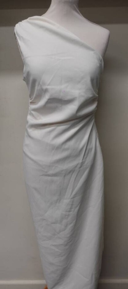 Zara One-shoulder Evening Dress White Size: M