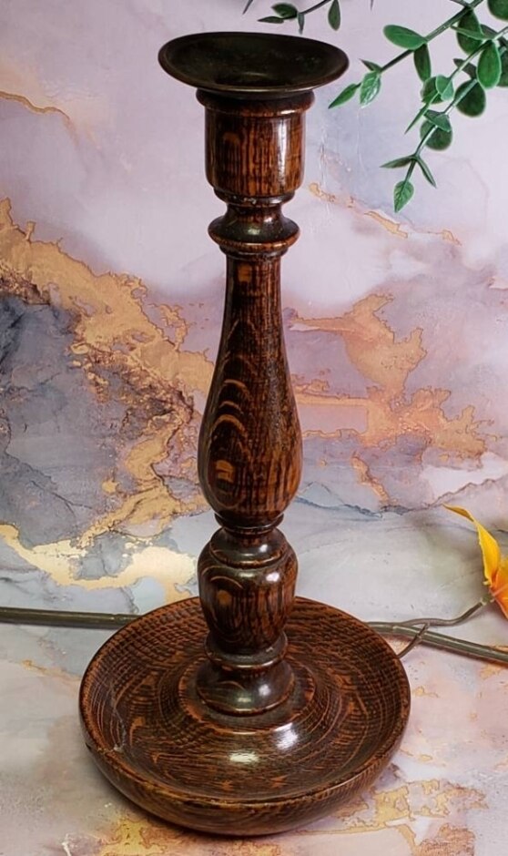 Hardwood Turned Candlesticks - Mid-century Inspired Design