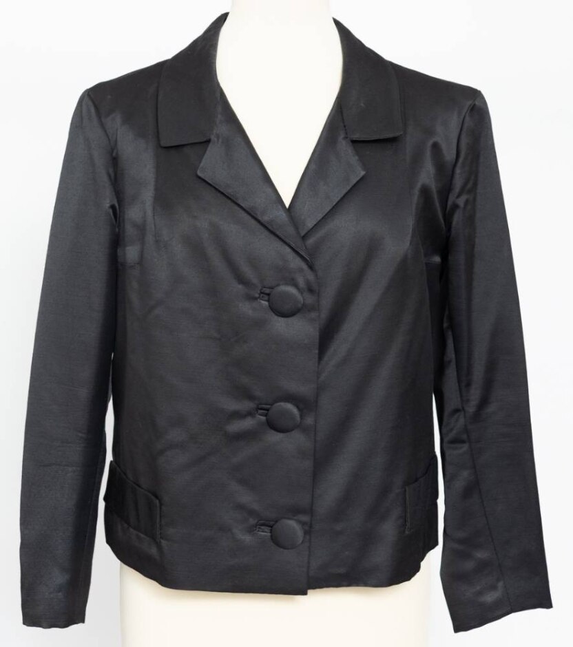 Handmade Unbranded  Satin Look Boxy Jacket Black Size: M