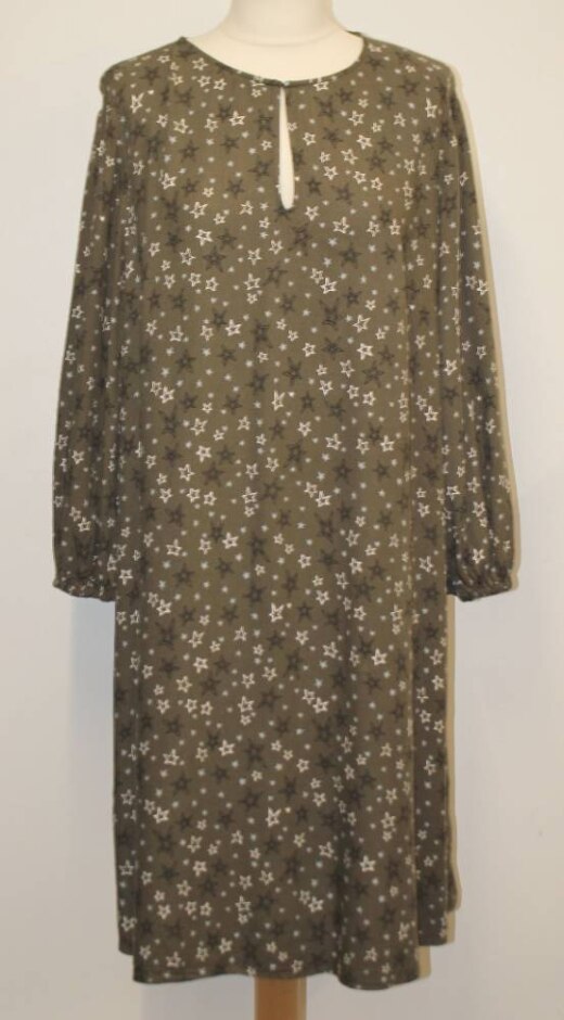 Boden Shift Dress With Half-sleeves Army Green Size: 18