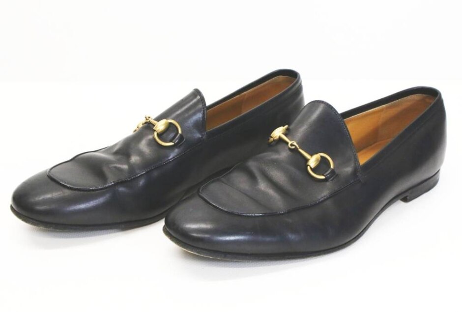 Gucci Black Leather Loafers Size: 9.5