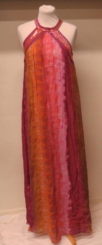 Zara Embellished Sleeveless Dress Red Orange Size: S