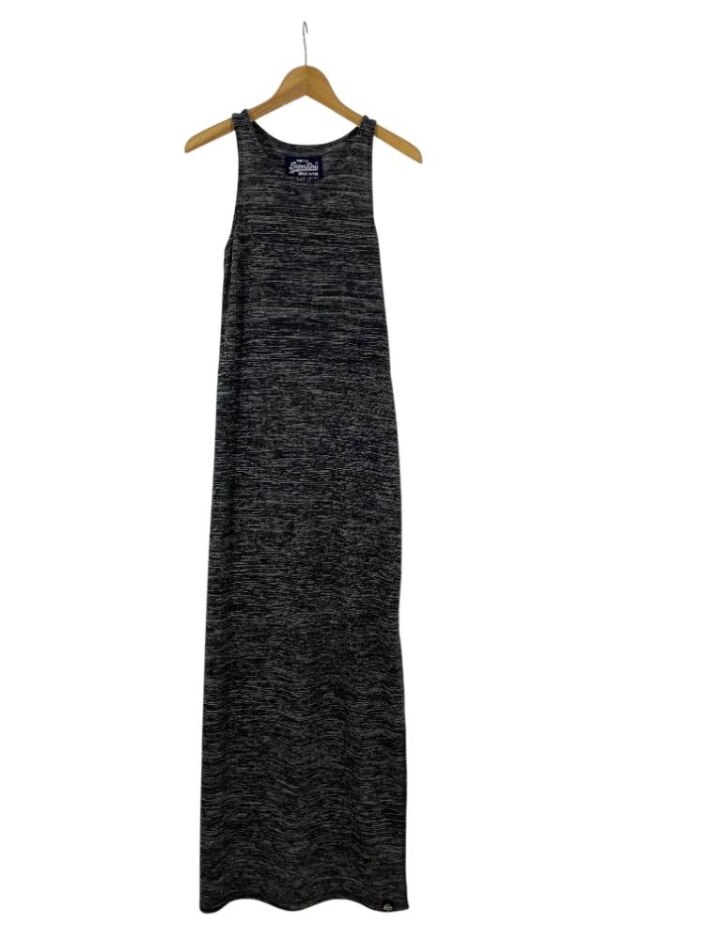 Superdry Maxi T Shirt Dress Charcoal And Be Size: L