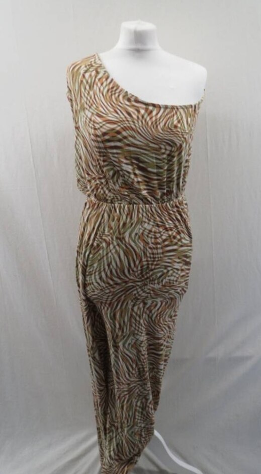 Tu Woman Petite One-shoulder, Maxi, Wrap Dress Multi Size: 14