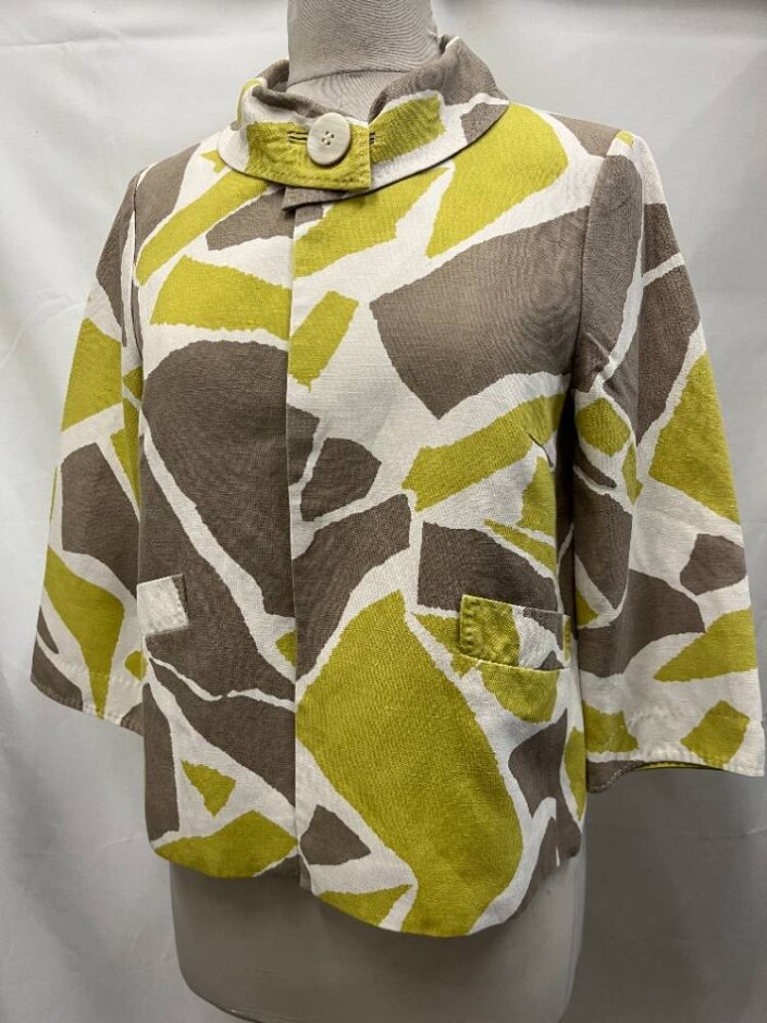 Jaeger Linen Silk Blend Over Jacket Light Green Size: 10