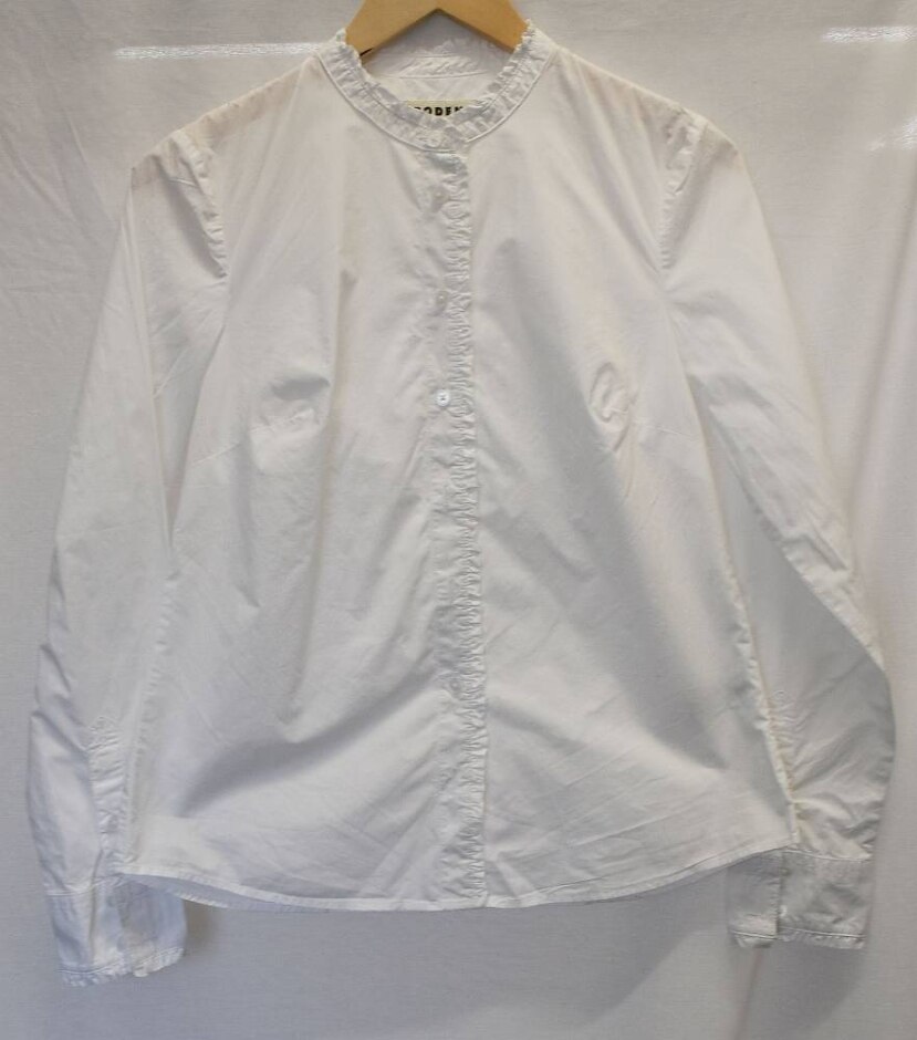 Boden  Frill Neck Long Sleeved Blouse White Size: 10