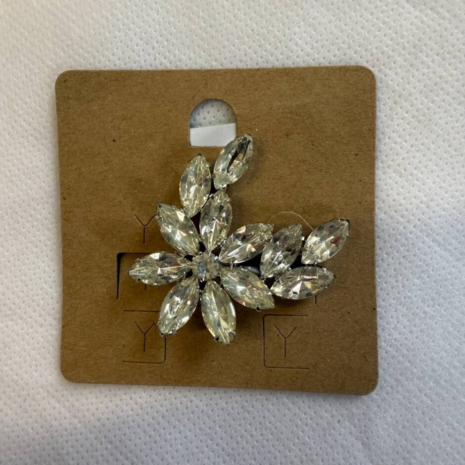 Large Rhinestone Flower Brooch