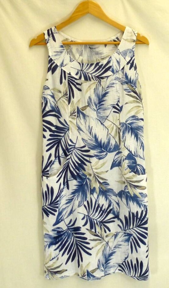 Unbranded Loose Fit Linen Dress Black & White Size: S