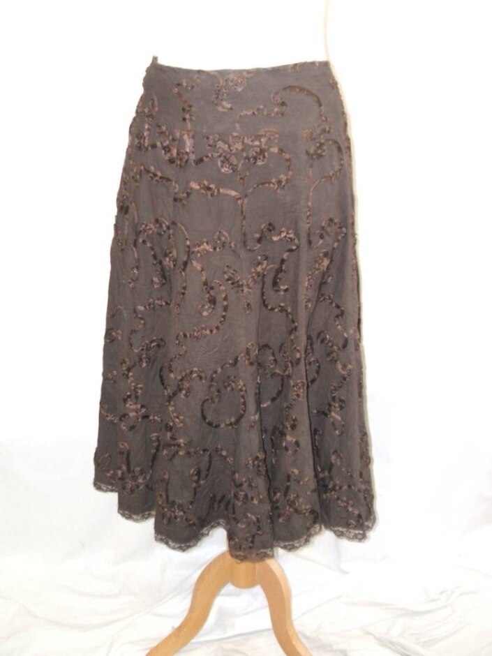 Phase Eight Embellished Skirt Brown Size: 16