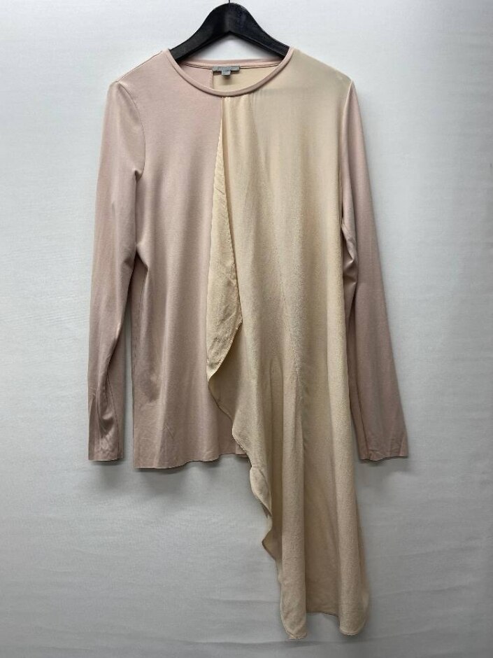 Cos Silk Mix Asymmetrical Tunic Light Beige Size: M