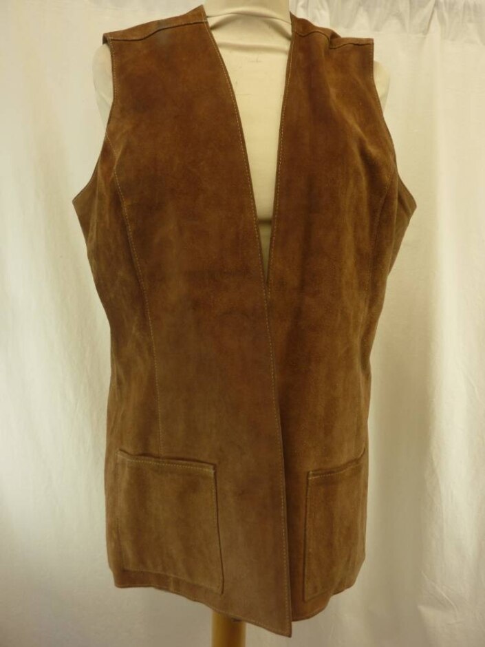 Deybridge Wells Suede Gilet Waistcoat Brown Size: 18