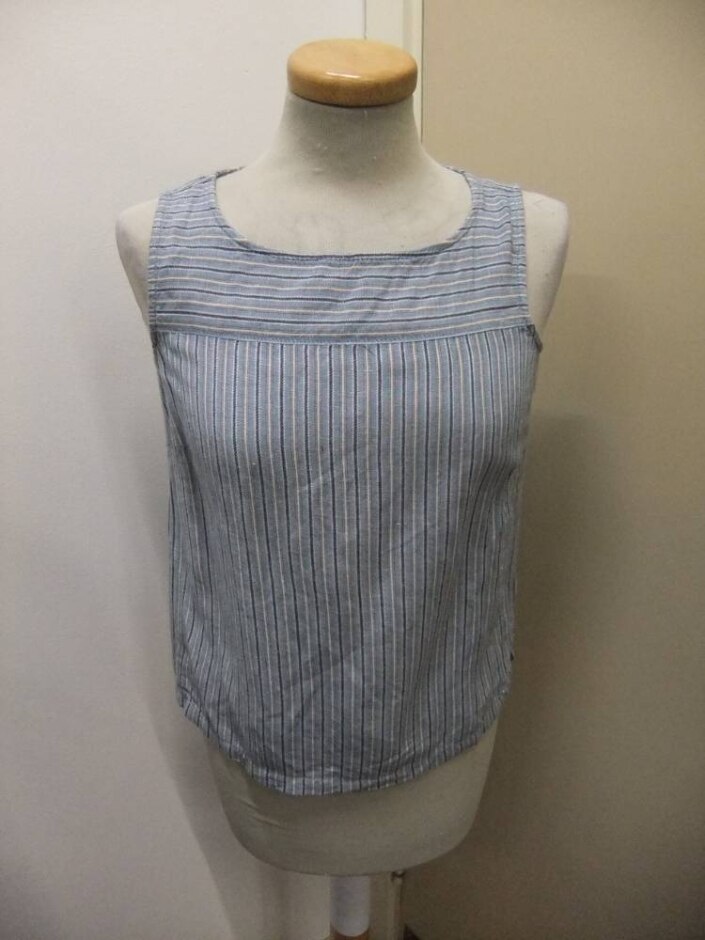 Next Petite Linen Mix Sleeveless Top Blue Size: 8