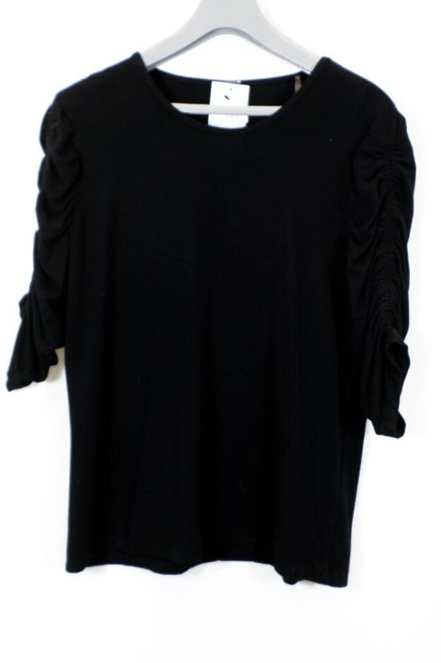 Elie Tahari 3/4 Length Sleeve Jersey Top Black Size: Xl