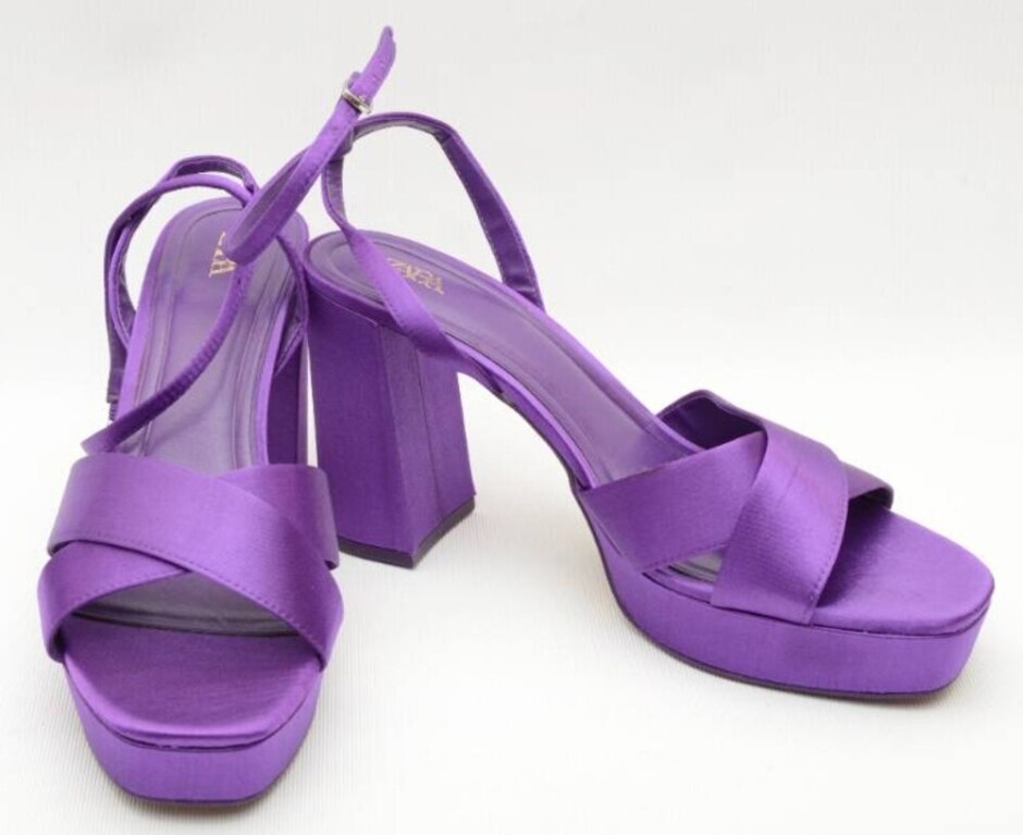 Purple Zara Block Heel Sandals