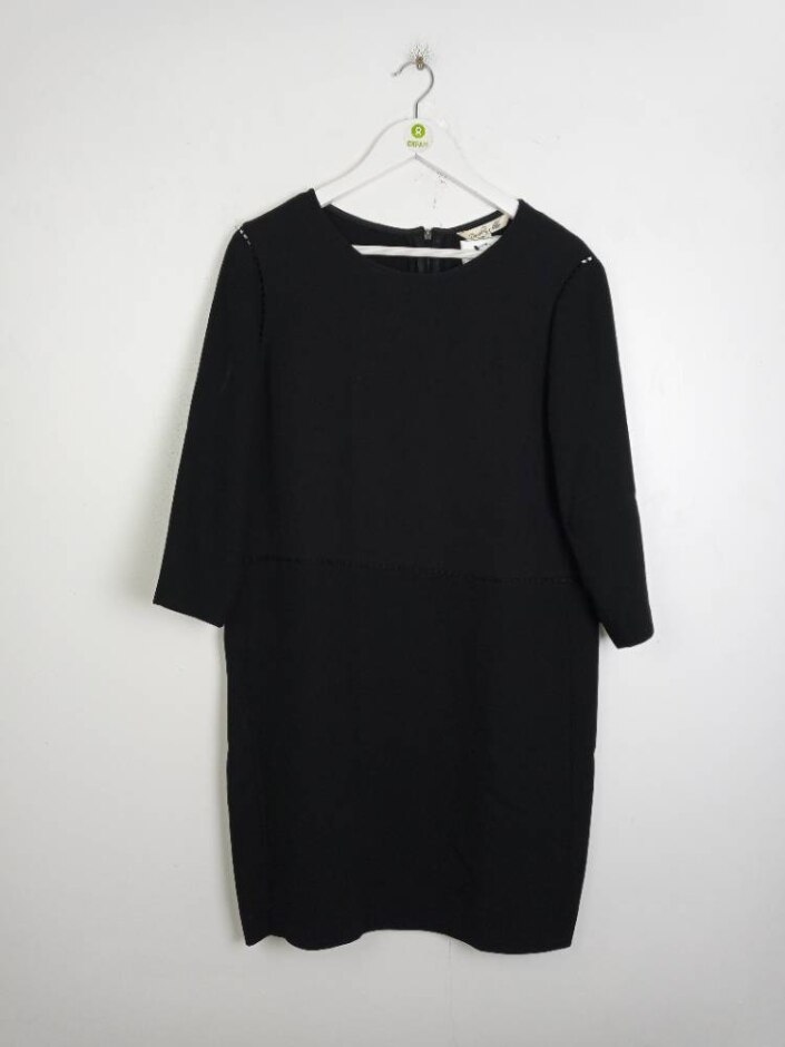 Damsel In A Dress 3/4 Sleeve Shift Dress Black Size: 12