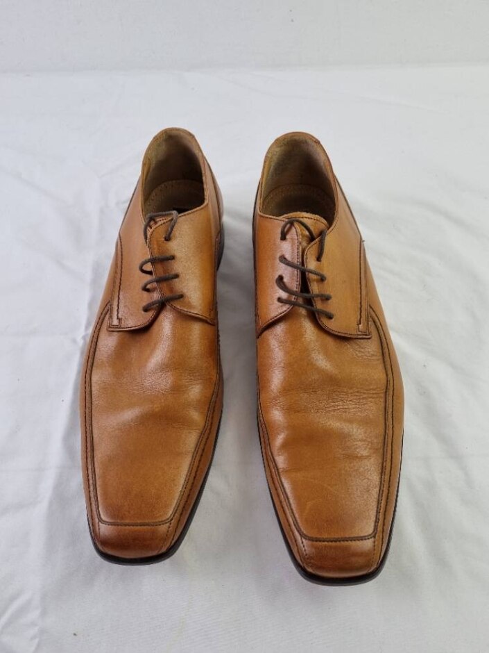 Loake Mens Handcrafted Leather Dress Shoes Brown Size 12