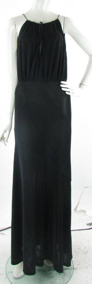 Reformation Drawstring Neck Maxi Dress Ink Black Size: 16