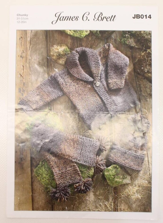 James C. Brett Vintage Knitting Pattern Jacket, Hat & Scarf Jb014