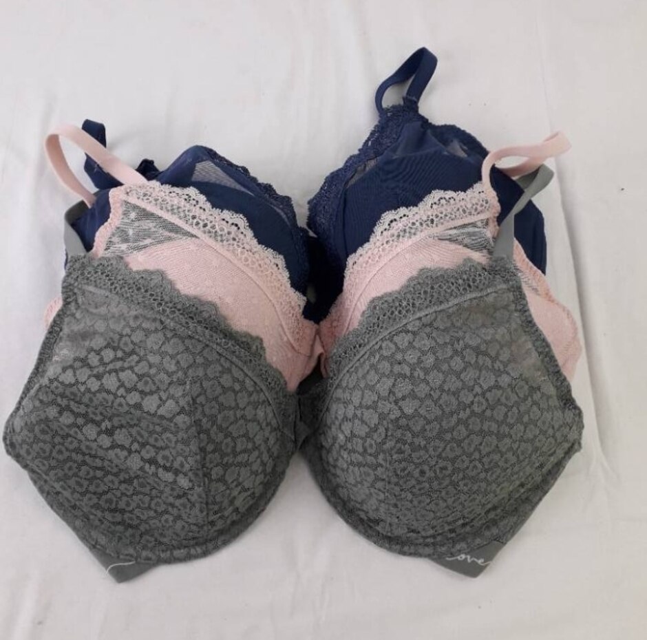 M&s Marks & Spencer Wired Padded Lace Bras X 3 Pink Blue Green Size: 36dd