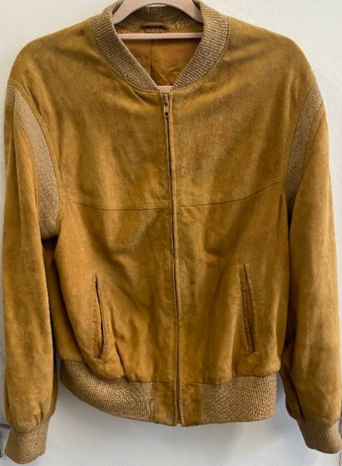 Max Moser Suede Bomber Jacket Chamois Size: M