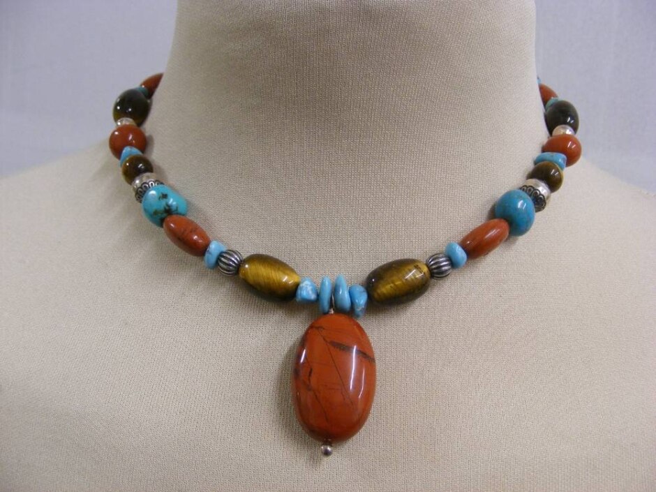 Carolyn Pollack Relios Collection Multi-colour Necklace Of Natural Stones
