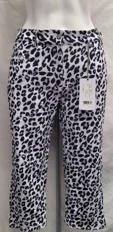 Bnwt Glenmuir Animal Print Golfing Trousers Blue Multi Size: 12