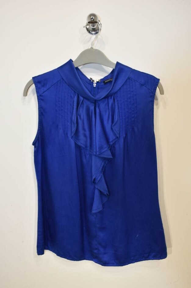 Magaschoni Silk Top Blue Size: 8