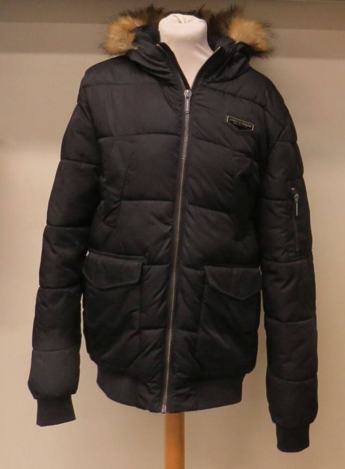 Supply & Demand Quilted Jacket With Hood Black Size: M