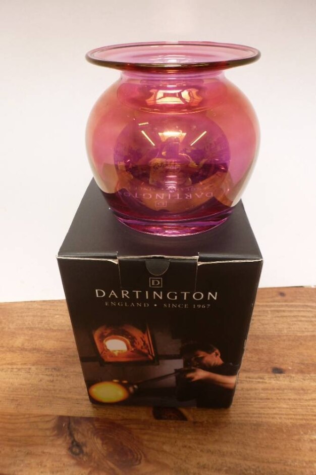 Dartington Crystal Pink Glass Posy Vase