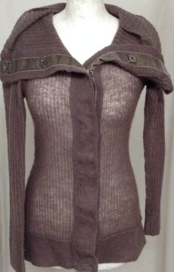 Fat Face Cardigan With Stud Collar Stone Size: 8