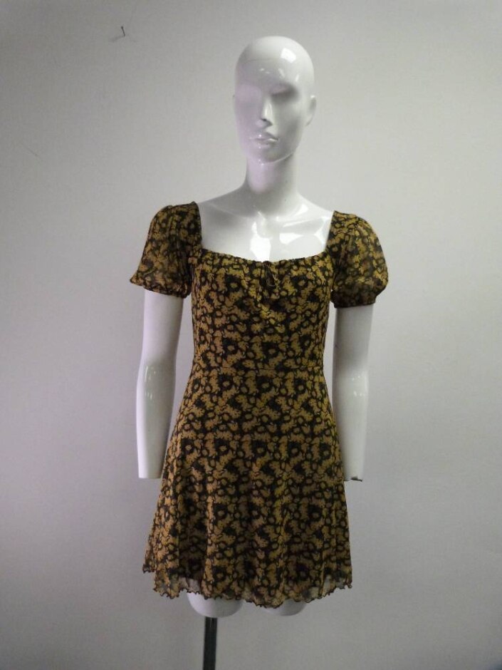 Urban Outfitters Dress With Yellow Flowers Black Size: 10