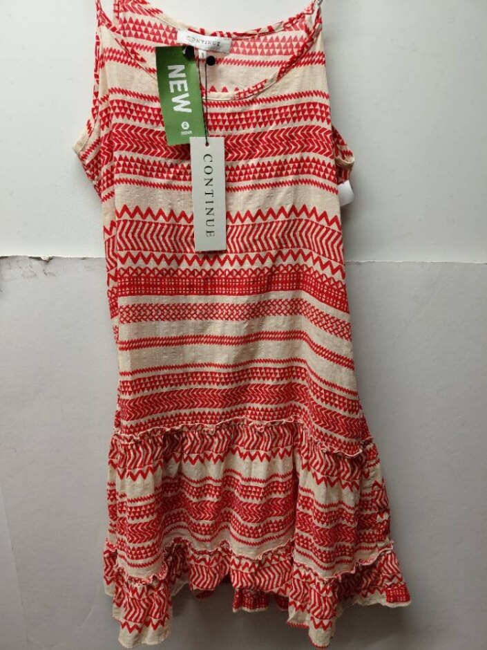 Continue Laurel Strap Dress White/red Size: S