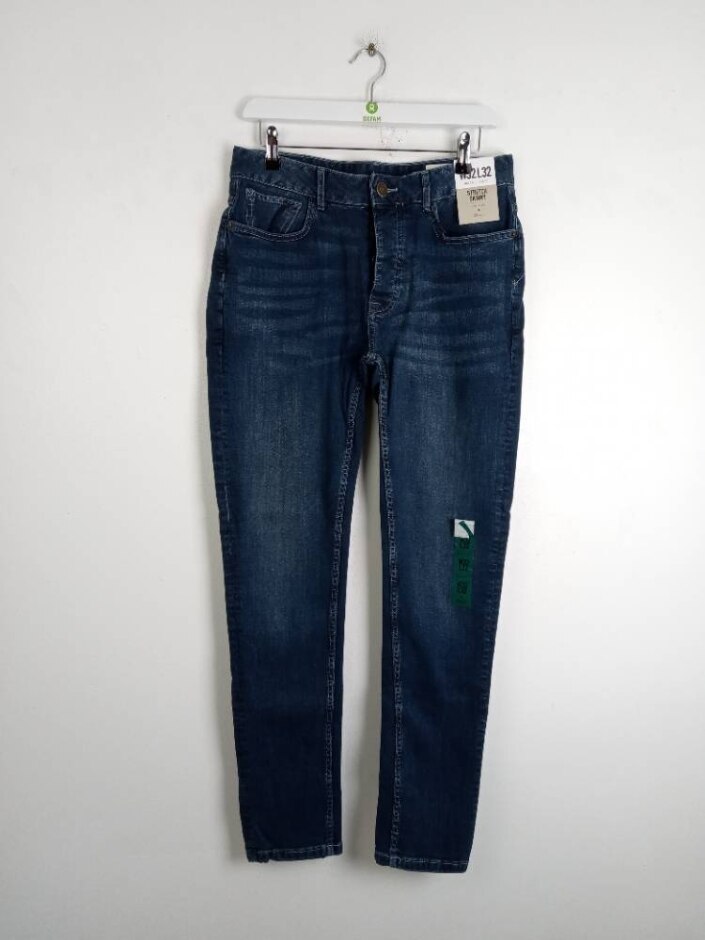 Denim Co. Cotton Denim Low Rise Skinny Jeans Blue Size: 32