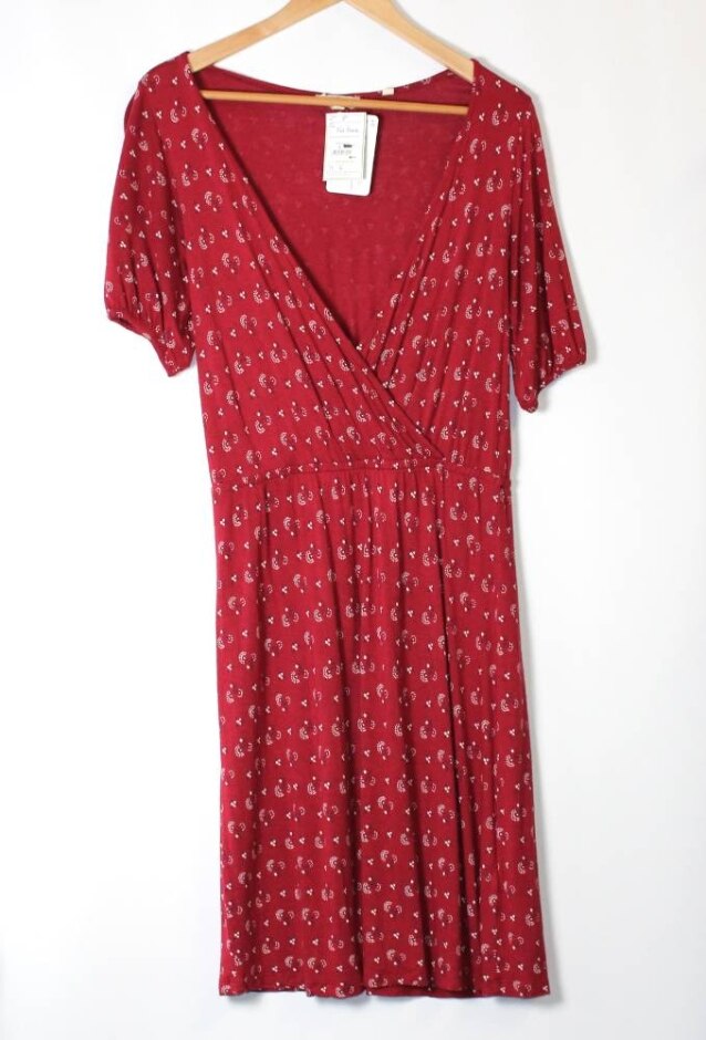 Fat Face Floral Dress Red Size: 8
