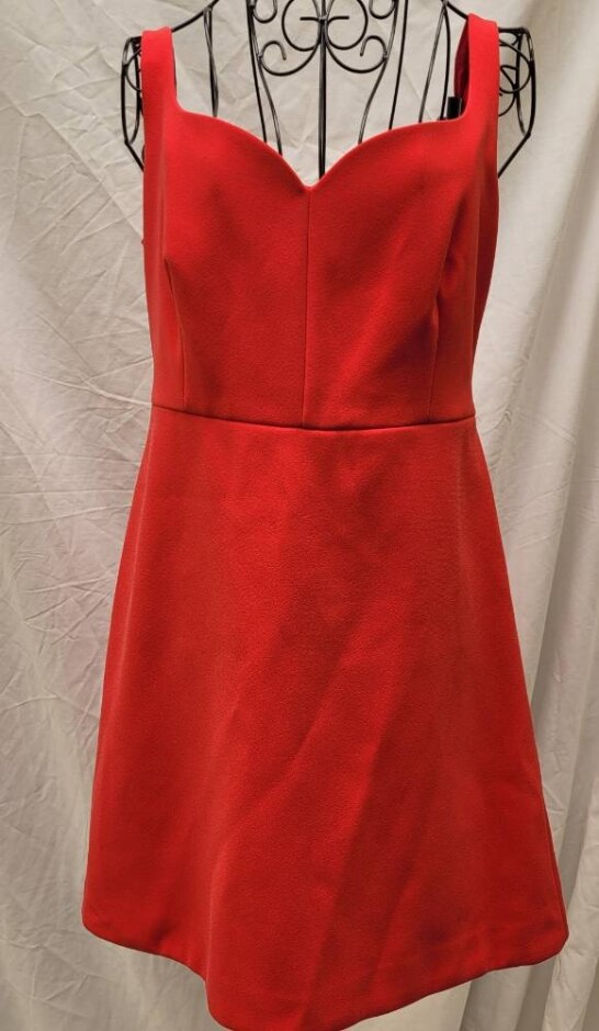 Warehouse Midi Dress With A Sweetheart  Red Size: 12