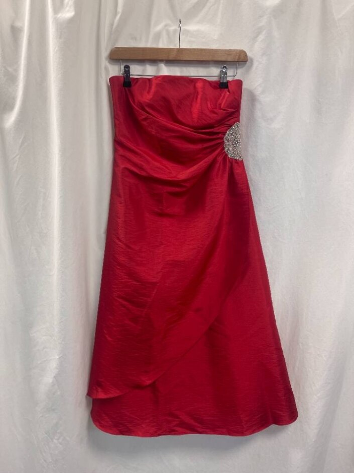 Bhs Wedding Guest Dress Red Size: 12