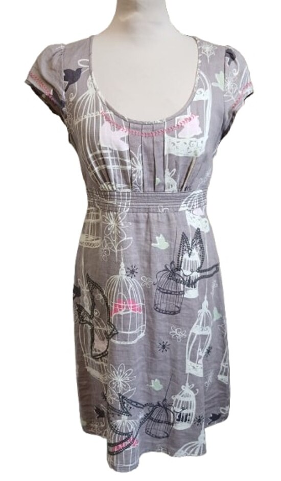 White Stuff Linen Dress Grey Size: 8