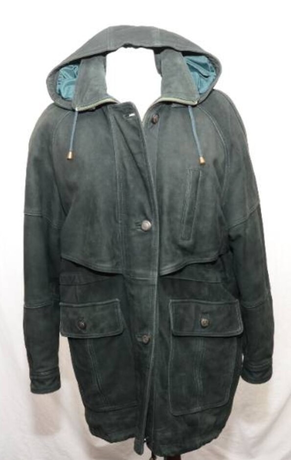 L.l.d Leather Ladies Leather Coat Dark Green Size: M