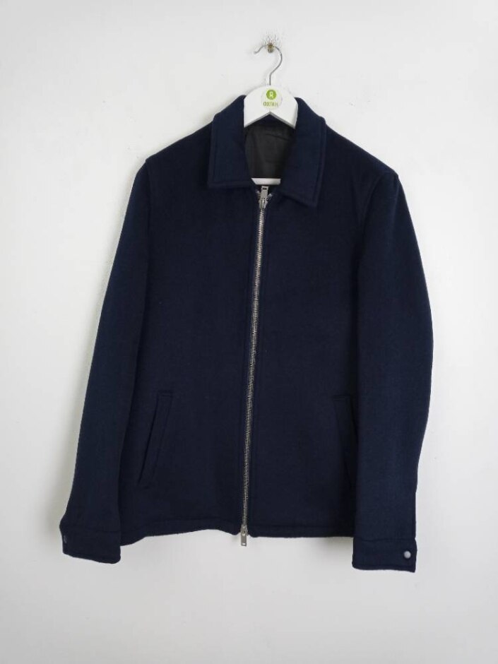 Asos New With Tags Fleece Jacket Dark Blue Size: S
