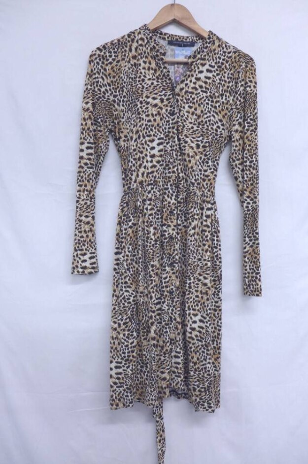 French Connection Leopard Print Shirt Dress Brown & Cream Size: 8