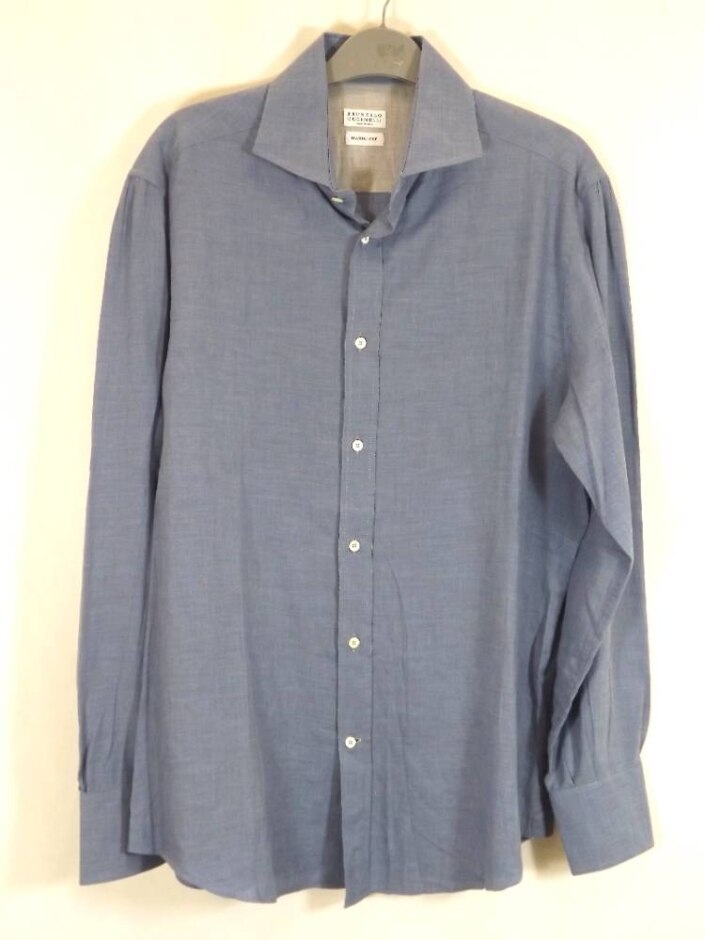 Brunello Cucinelli Basic Fit Shirt Blue Size: S