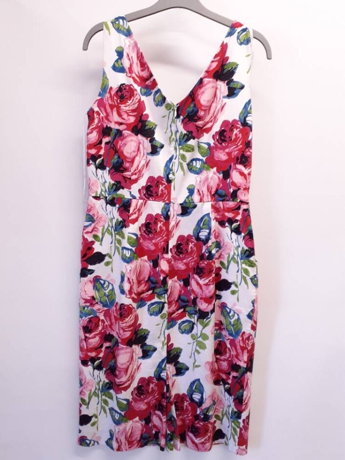 Laura Ashley Cotton Floral Sleeveless Dress Multicolour Size: 12