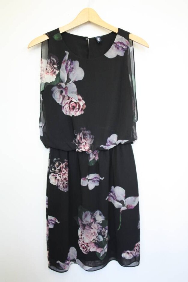 S. Oliver Chiffon Waisted Dress Black/multi Size: 6