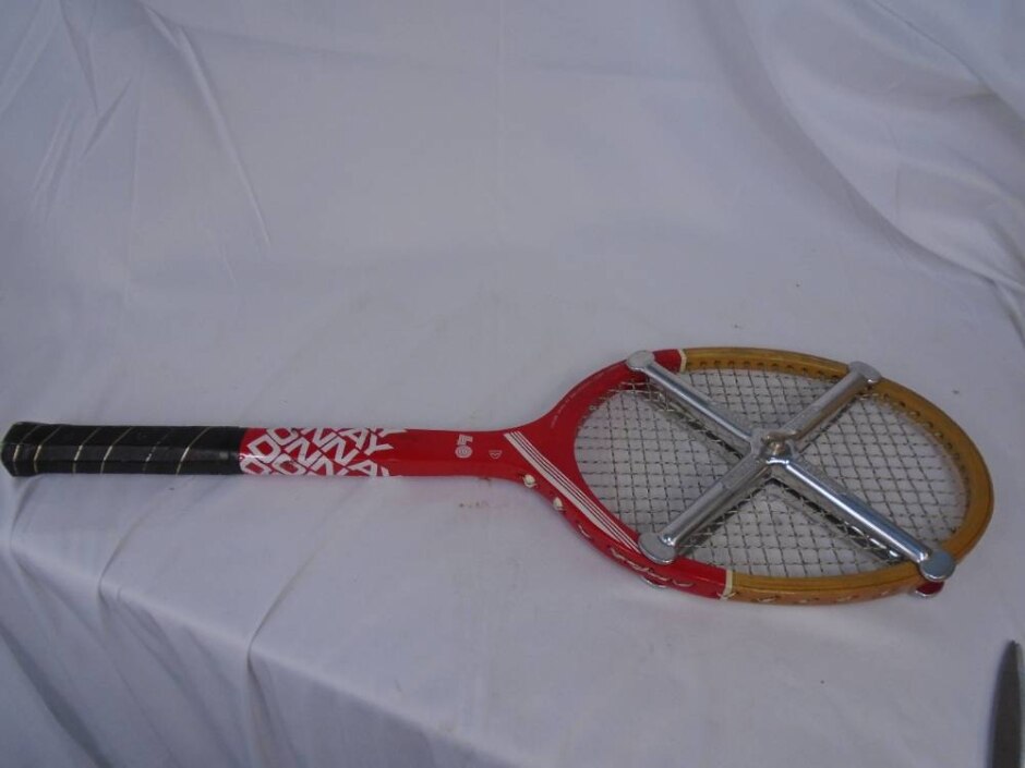 Vintage Donnay Wooden Tennis Racquet With Zephyr Metal Press