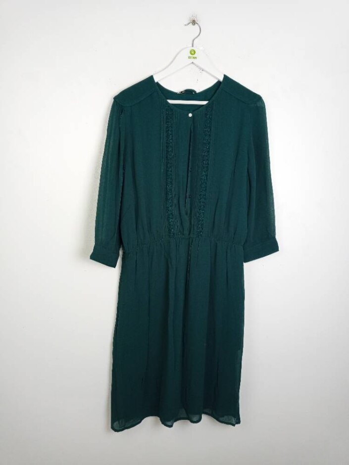 Allium B Long Sleeve Dress Green Size: 14
