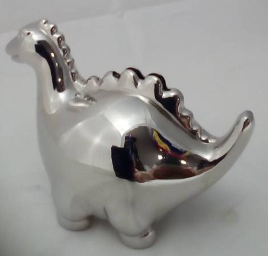 Bambino By Juliana Dinosaur Money Box. Silver
