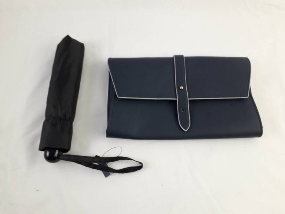 Women's Handbag And Umbrella Bundle X 2 Blue Black