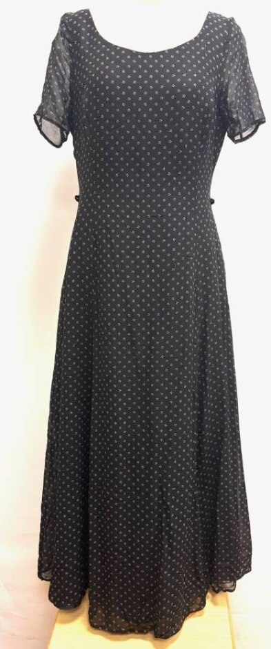 Laura Ashley Midi Dress Black Floral Size: 10