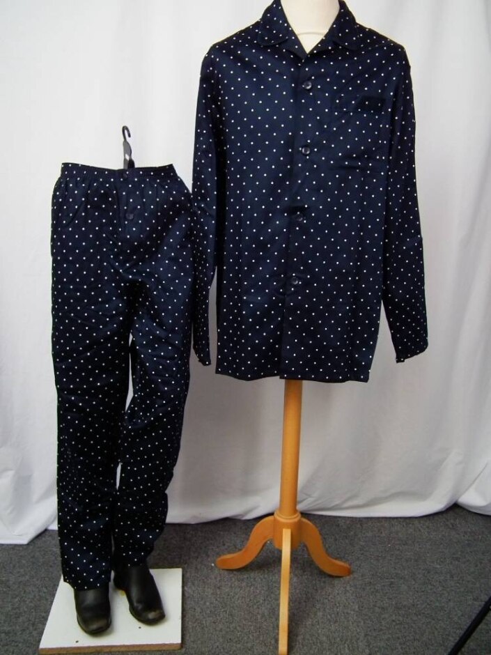M&s Marks & Spencer New Cotton Pyjamas Navy Polka Dot Size: M